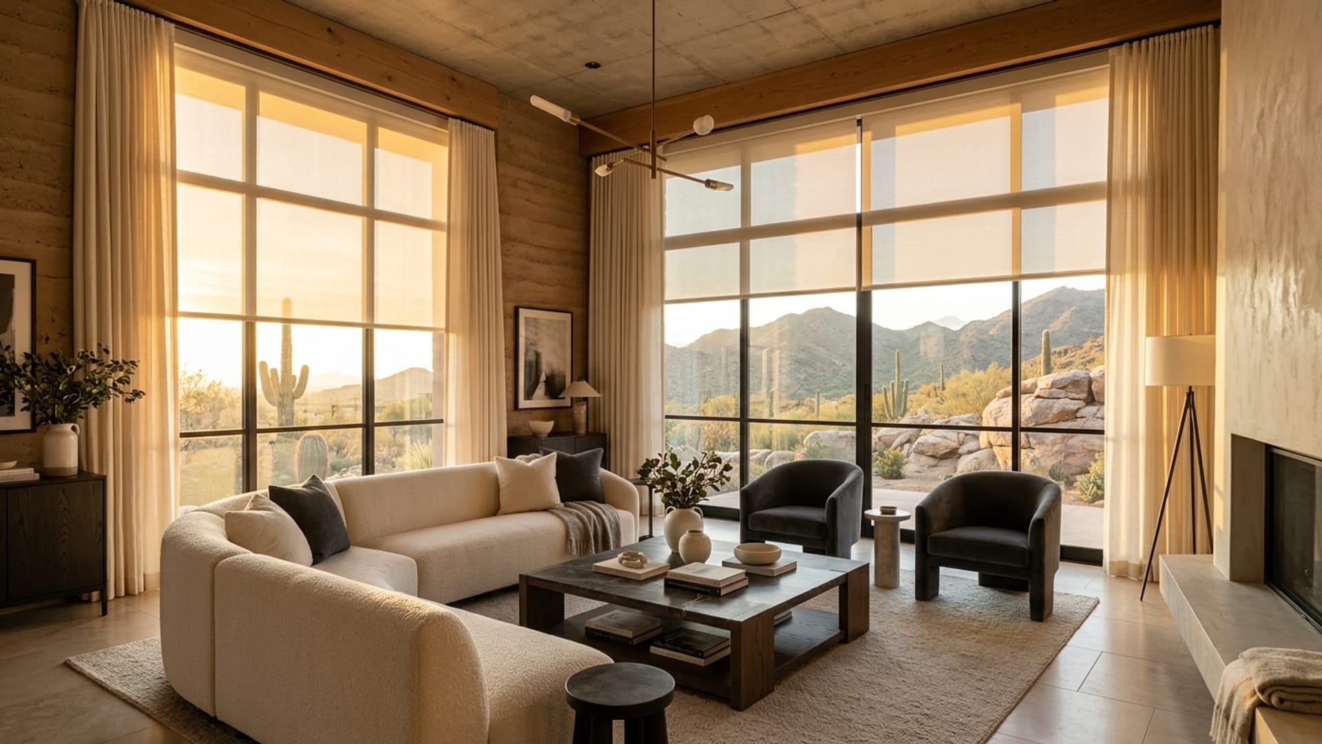 Luxury window treatments in an Arizona home